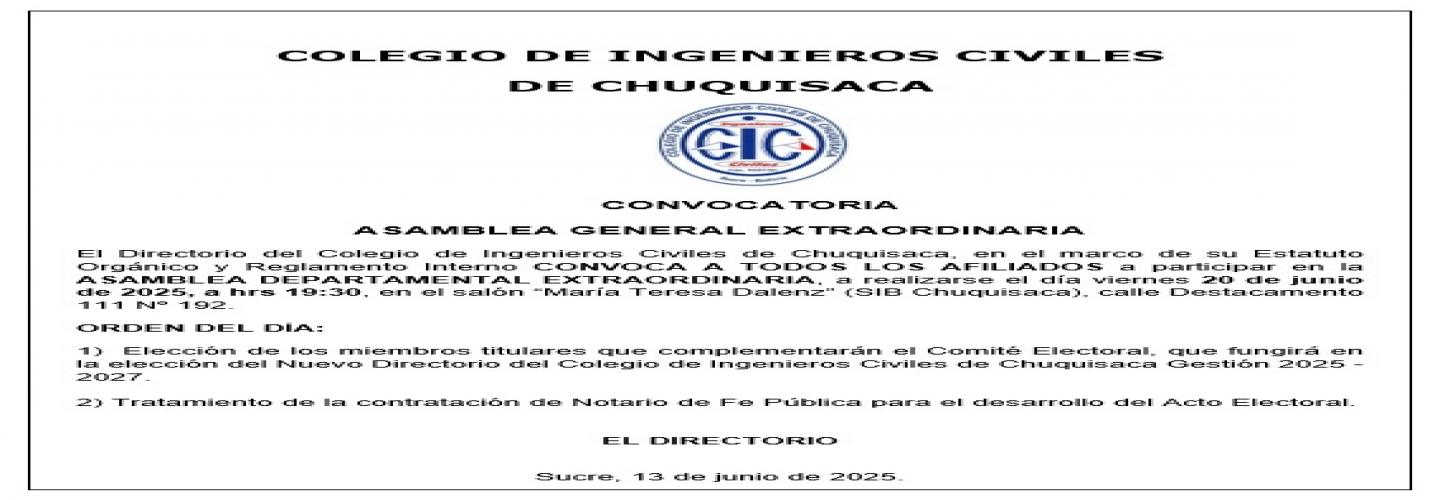  ELECCIONES DE DIRECTORIO 2025 - 2027